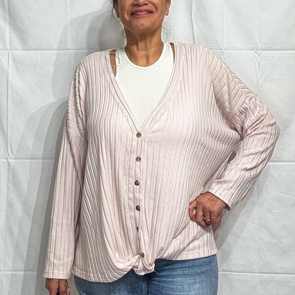 Hippie Rose Blush Pink Knot Front Top Sz 2X NWT - Picture 1 of 13